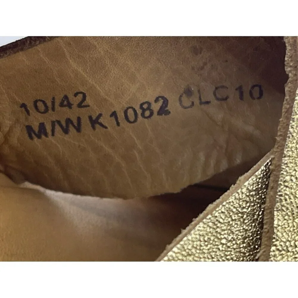 Kork Ease Ava Classic Wedge Sandal Leather Women Sz 10 Platform Shoes K1082 Gold
